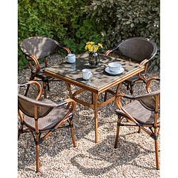 Beliani Lot de 4 chaises de jardin CASPRI II Métal Gris