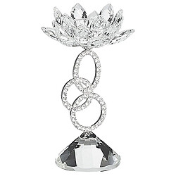 Beliani Bougeoir OVIEDO Verre 19 cm Argenté