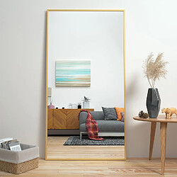 CASSILANDO Miroir pleine longueur 165 x 60 cm, miroir sur pied, miroir sur pied avec cadre en alliage d'aluminium, miroir mural à cadre fin