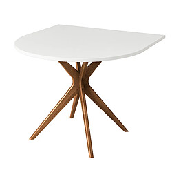 Ragaba Table à manger demi-ovale - Blanc