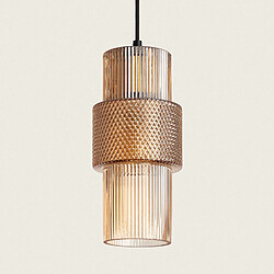 Ledkia Suspension Métal et Verre Berila Ambre