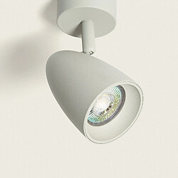 Ledkia Applique Aluminium Ronde Adrien 1 Spot Gris Pierre pas cher