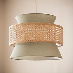 Ledkia Suspension Rotin et Tissu Chulu Terre cuite