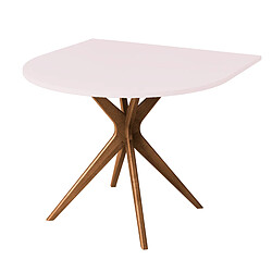 Ragaba Table à manger demi-ovale - Rose poudré