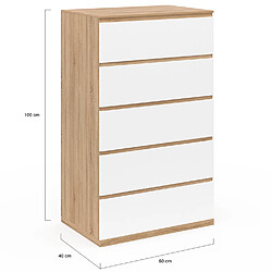 Idmarket CHIFFONNIER 5 TIROIRS TOMI 60C pas cher