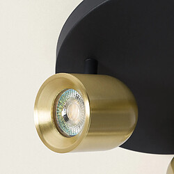 Ledkia Plafonnier Rond Orientable Aluminium 3 Spots Caleb Noir