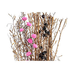 Branche DKD Home Decor Rose Marron Blanc Fleur séchée (2 Unités) (30 x 30 x 65 cm)