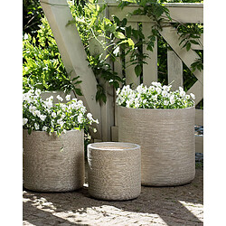 Beliani Cache-pot SAMOS Céramique 26 cm Beige clair
