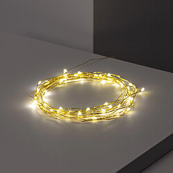Ledkia Guirlande LED Fil de Fer Dorée à Piles 10m 10 m