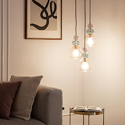 Ledkia Suspension Métal et Verre Tri Baudelaire Vert