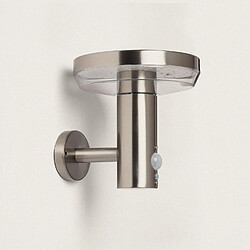 Ledkia Applique Murale Extérieure Solaire LED 5W Aluminium avec Détecteur de Mouvement Barton Argent