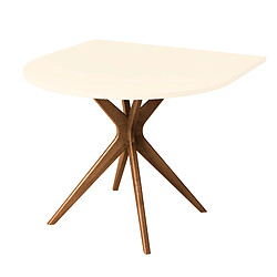 Ragaba, Jubi, table demi ovale , 90 x 90 x 73, Blanc craie, pour 4 personnes
