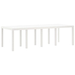 vidaXL Table de jardin pour repas Blanc 250 x 100 x 73 cm polyrotin