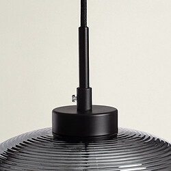 Ledkia Suspension Métal et Verre Beryl Gris Fumée pas cher