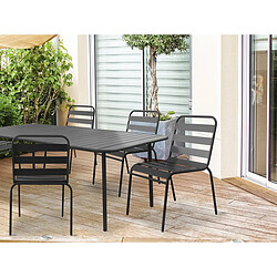 Habitat Et Jardin Lot de 2 chaises de jardin en métal empilables Bilbao - Gris
