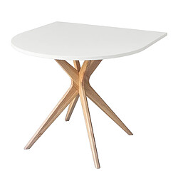 Ragaba Table à manger demi-ovale - Blanc