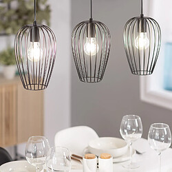 Ledkia Suspension Métal Telmi 3 Spots Noir