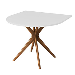 Ragaba Table à manger demi-ovale Jubi - Gris perle