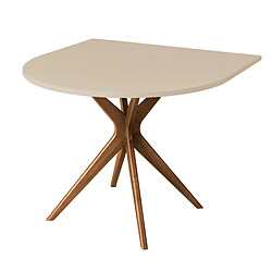 Ragaba, Jubi, table demi ovale , 90 x 90 x 73, Brun beige, pour 4 personnes