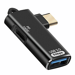 LinQ Adaptateur OTG USB vers USB-C et Charge USB-C 100W Transfert 5Gbps Noir