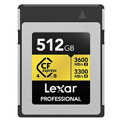 LEXAR Carte CFexpress Pro Gold Type B 4.0 Series 512 Go 3600R/3300W