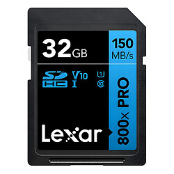 LEXAR Carte SDHC 800x PRO Blue Series 32GB UHS-1 V10 - Read 150MB/s