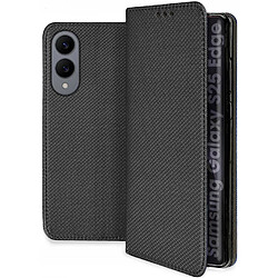 Htdmobiles Housse etui portefeuille avec coque interieure en silicone pour Samsung Galaxy S25 Edge 5G + verre trempe - NOIR MAGNET