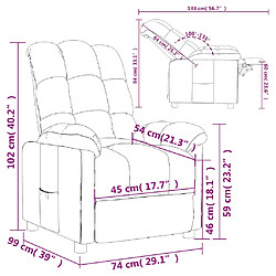 vidaXL Fauteuil inclinable Marron Tissu pas cher