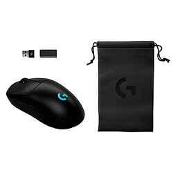 Pack Souris gaming sans fil Logitech G PRO 2 Lightspeed Noir + Dongle 8K + Pochette