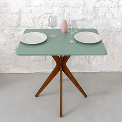 Ragaba Table de cuisine rectangulaire - Vert sauge