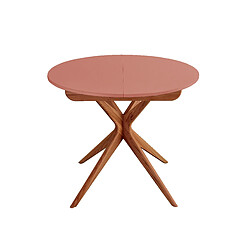 Ragaba Table à manger ronde extensible - Rose antique