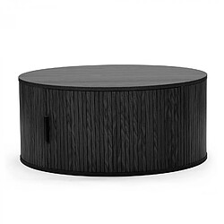 LORIKEET LIVING Table basse ronde 80 cm UH11081 callix MDF lattes Coloris chêne noir