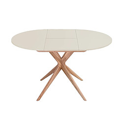 Ragaba Table à manger ronde extensible - Blanc craie