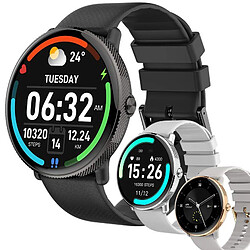 Montre connectée S61 - Appels Bluetooth - Écran rond HD - Étanche - Noir
