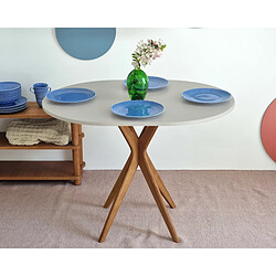 Ragaba Table de cuisine ovale - Blanc