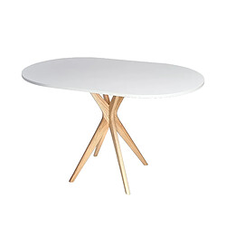 Ragaba Table de cuisine ovale - Blanc