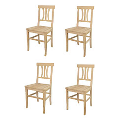 T M C S Tommychairs - Set 4 chaises ARTEMISIA en bois de hêtre poli, non traité, 100% naturel