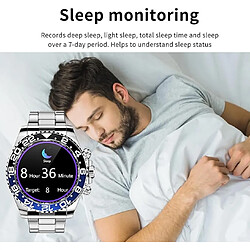 Montre connectée intelligente AW12 avec Bluetooth pour hommes - Cadran rotatif - bleu/noir