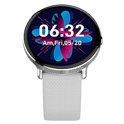 Montre connectée S61 - Appels Bluetooth - Écran rond HD - Étanche - Argenté