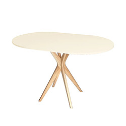 Ragaba Table de cuisine ovale - Blanc craie