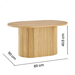 Avis LORIKEET LIVING Table basse ovale 80 cm callix UH11253 MDF lattes chêne
