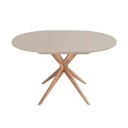 Ragaba table à manger ronde extensible - Brun beige