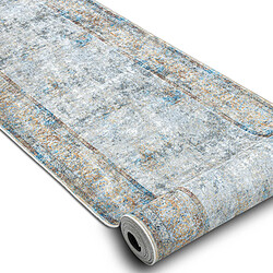 RUGSX TAPIS DE COULOIR antidérapant LOTUS BORDERO 95111 gris beige lavable 100cm 100x400 cm