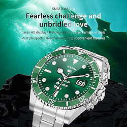 Montre connectée intelligente AW12 avec Bluetooth pour hommes - Cadran rotatif - Vert