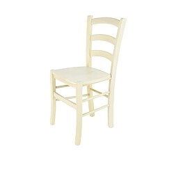 T M C S Tommychairs - Chaise VENICE Structure et assise en hêtre peindré en aniline blanche