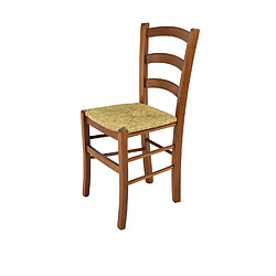 T M C S Tommychairs - Chaise VENICE Structure en hêtre peindré en noyer clair et assise en paille