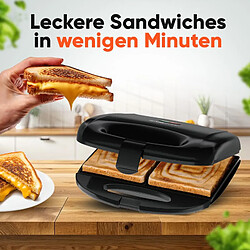 Appareil à Sandwich / Croque-monsieur Noir Clatronic ST3814-Noir pas cher