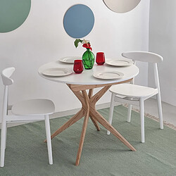 Avis Ragaba Table à manger ronde extensible - Blanc craie