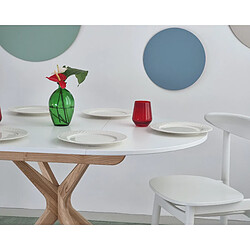 Ragaba Table à manger ronde extensible - Blanc craie pas cher