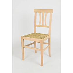 T M C S Tommychairs - Set 6 chaises ARTEMISIA en bois de hêtre poli, non traité, 100% naturel, assise en paille